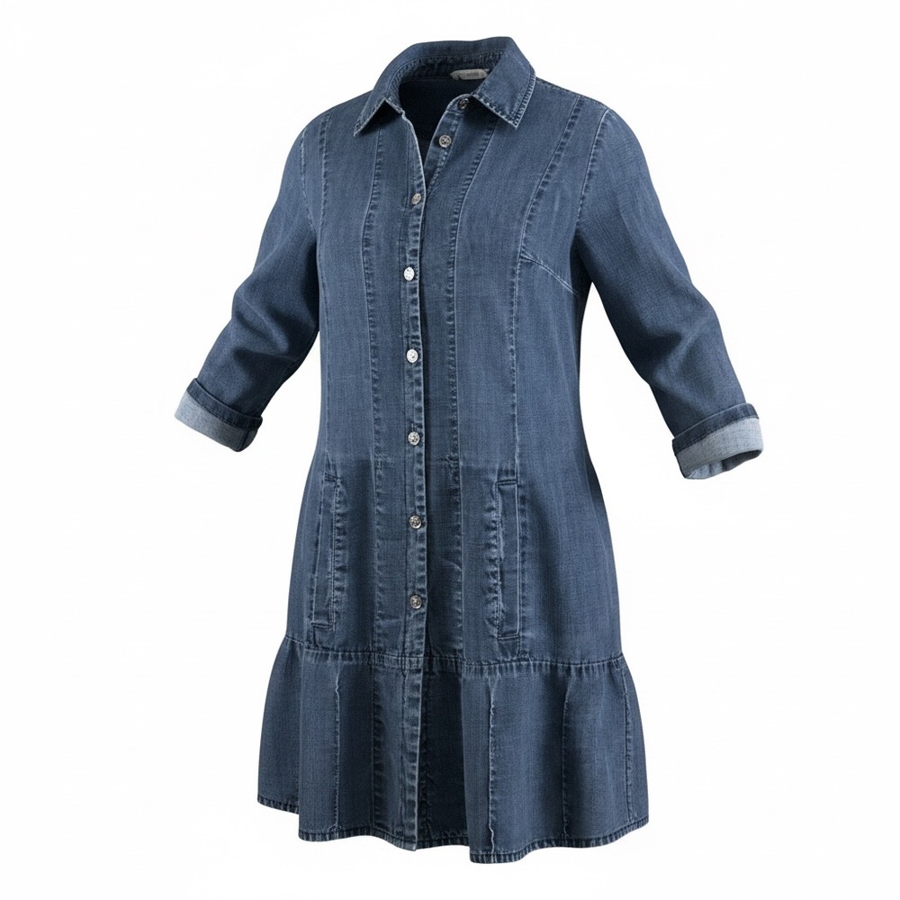 Soft Surroundings Tunic Denim Shirt Dress Womens Large